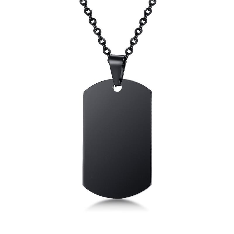 

Engraved Standard Military Dog Tag Blanks Stamping Dogtag Pendant Stainless Steel Men Women Charm Plain Jewelry чорний