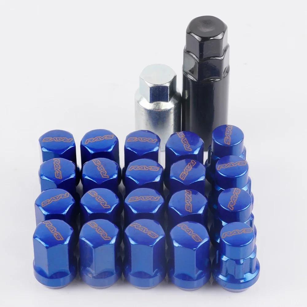 RAYS 17HEX Anti-Theft Security Steel Car Wheel Rims Lock Lug Nuts Closed End Nut 20pcs/set