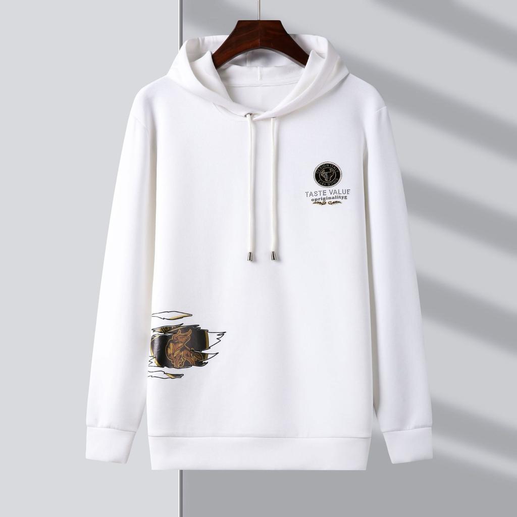 Long Sleeve with Hat Men's Autumn Hoodie New Printed Iron Drill Coat Men's Top