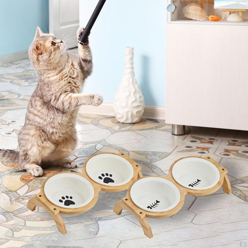 Elevated Cat Bowls ,Food and Water Bowl, Feeding Raised Station for Dogs Cats