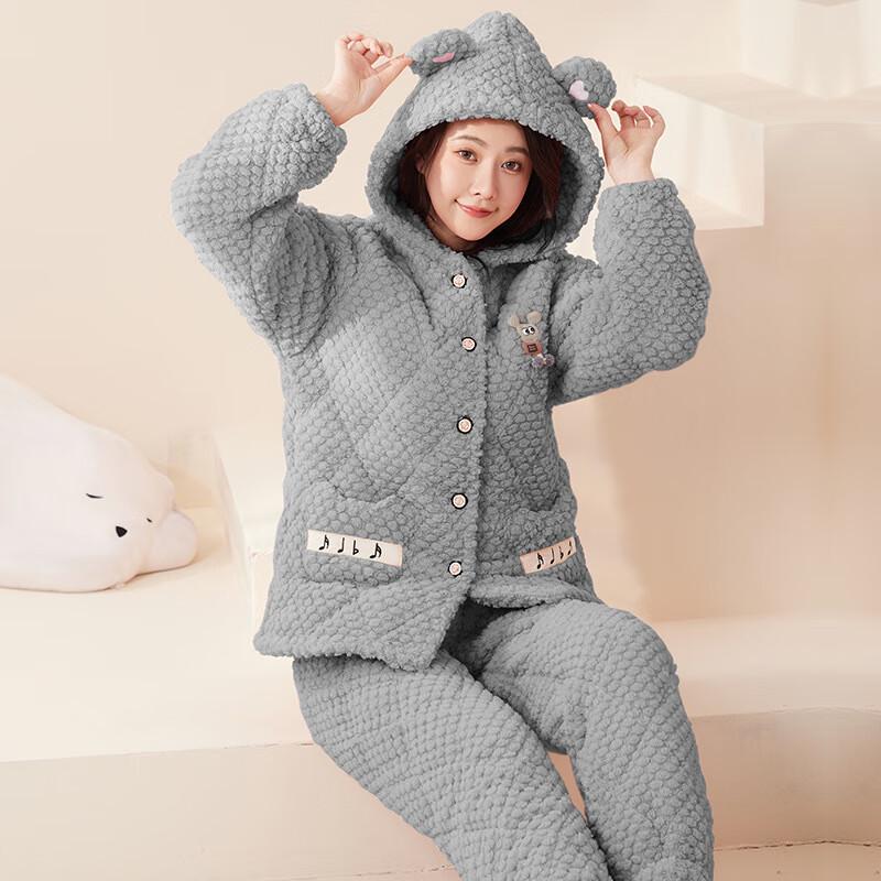 

Женский зимний теплый худи и брюки для дома Qiaomeiren