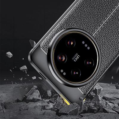 For Xiaomi 14 Ultra TPU Case Litchi Texture Anti-fingerprint Phone Protective Cover