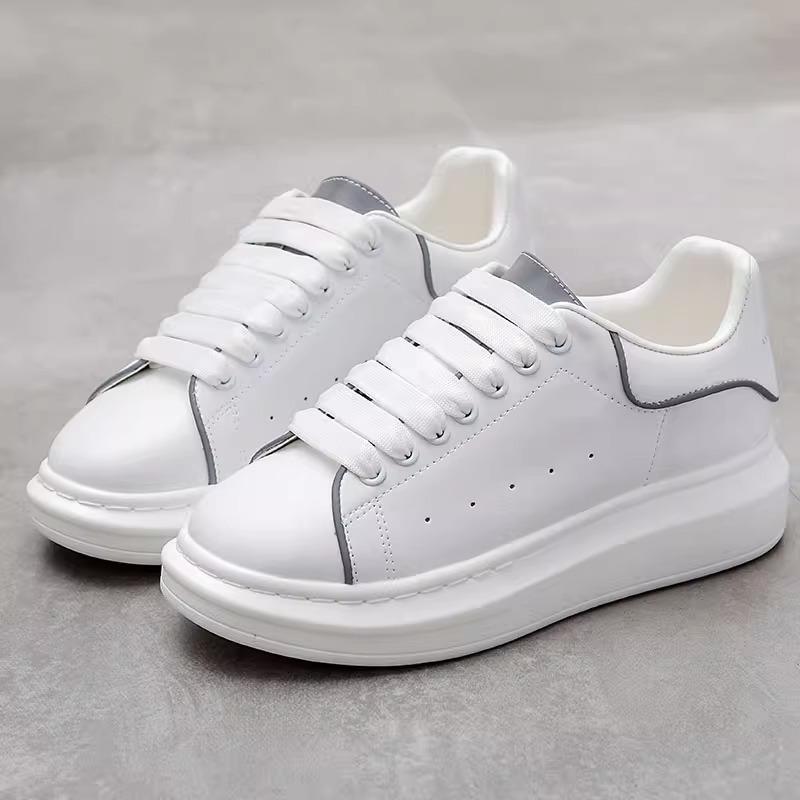 Couple small white shoes men's and women's shoes McQueen casual height increase sports board shoes breathable versatile large size sports casual shoes