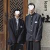Japanese Style Stand Collar Zhongshan Suit: Men's Casual College Couple's Uniform