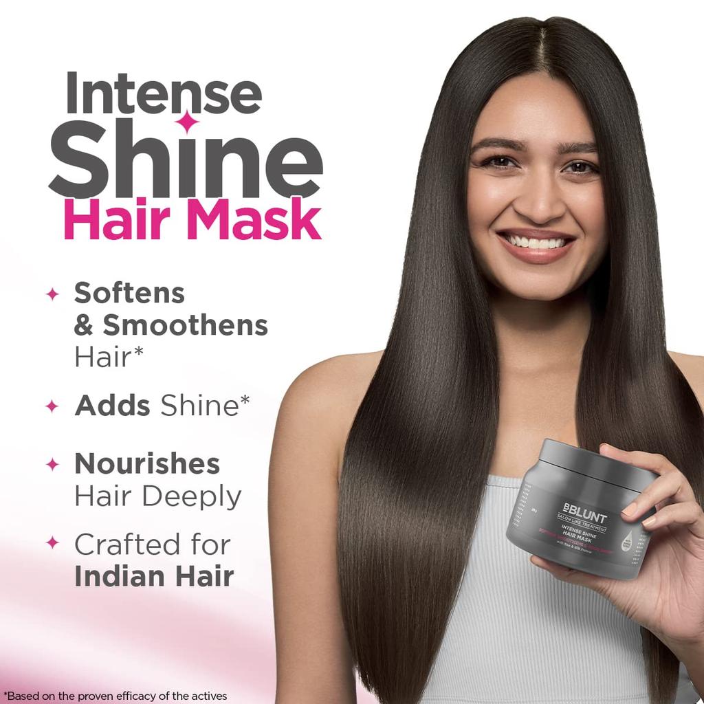 Bblunt Intense Shine Haarmaske 250 g für weicheres, glatteres, glänzendes Haar für Männer und Frauen