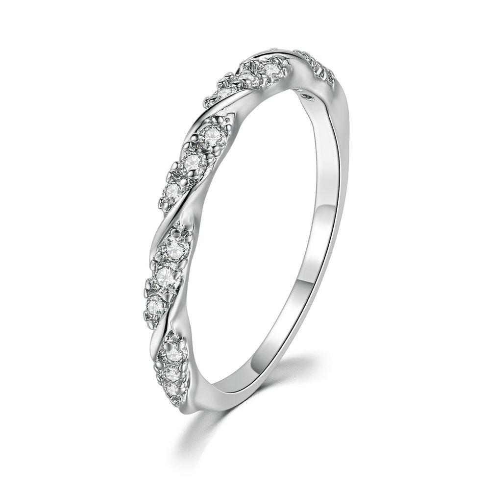 

ZHOUYANG Twist Dainty Ring For Women Simple Intertwined Micro Zircon White Gold Color Daily Birthday Gift Fashion Jewelry DZR020 12