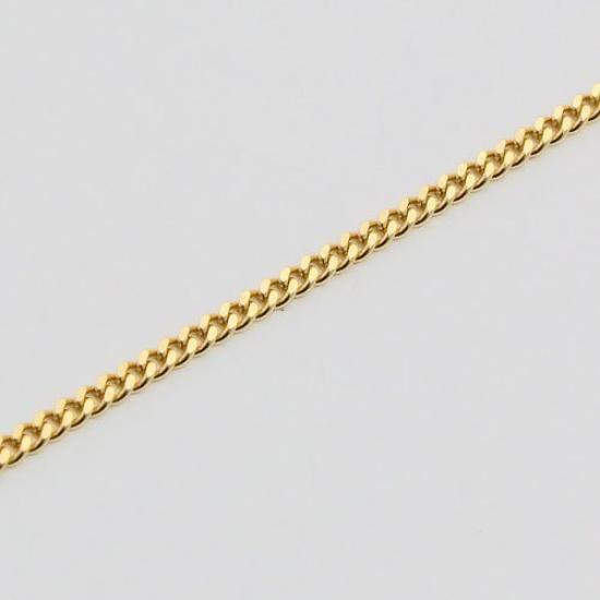 18k gold necklace Kihei chain cut 50cm K18 engraved 2-sided 3.8g