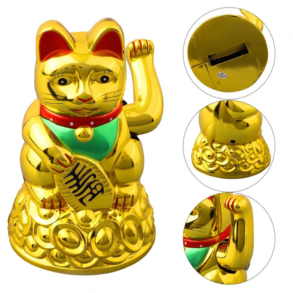 Lucky Waving Cat Lucky Cat Plastic 6.5\" Inch Car High Quality