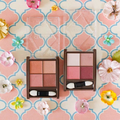 CEZANNE Nuance On Eyeshadow 01 Warm Coral 4 Color Eyeshadow with Double Tip Pearl Contains 4.0g (x 1)