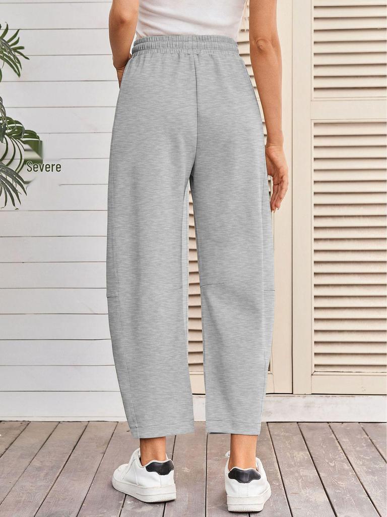2025 European & American Women's Summer Sports Drawstring Nine-Point Sweatpants