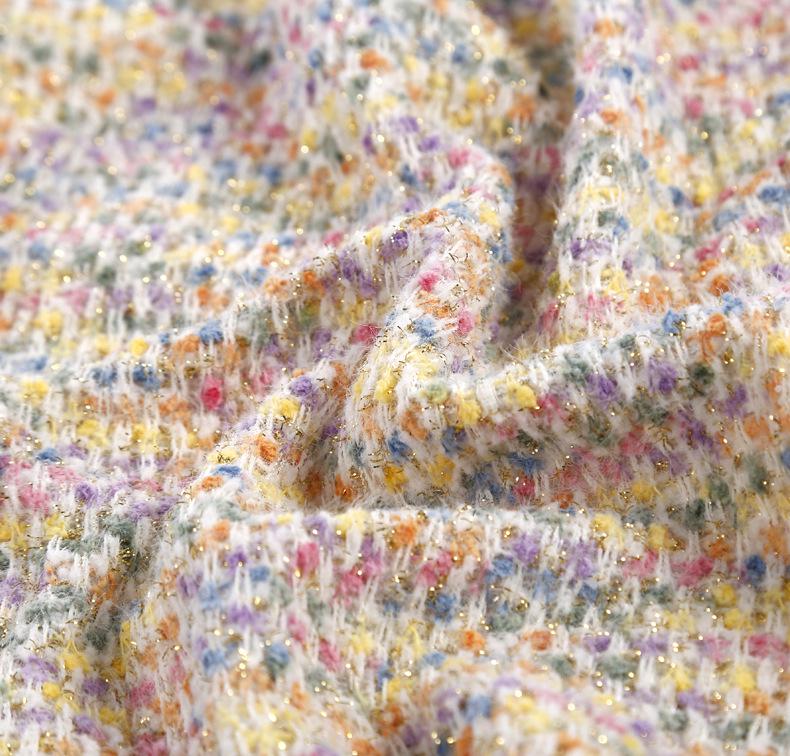 Thick Needle-Dyed Hydrangea Knit Fabric: 2024 Autumn/Winter Colorful Small Fragrance Style Fabric