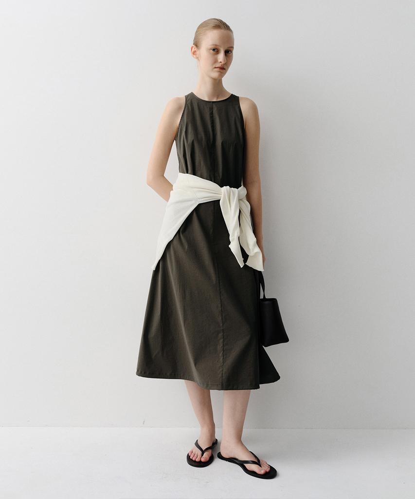 Ia Halter Neck Dress (Deep Khaki)