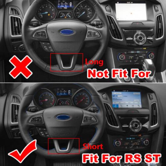 3Pcs Carbon Fiber Color Steering Wheel Cover Fit For Ford Focus ST RS 2015-2016