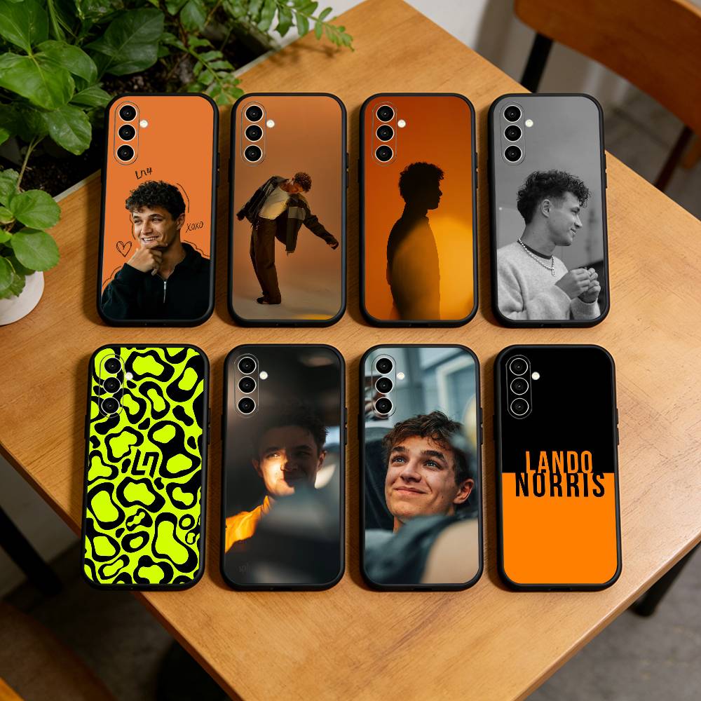 Landos N-Norris 04 Phone Case Black Silicone Soft For Samsung Galaxy A73,A72,A71,A70,A53,A52,A51