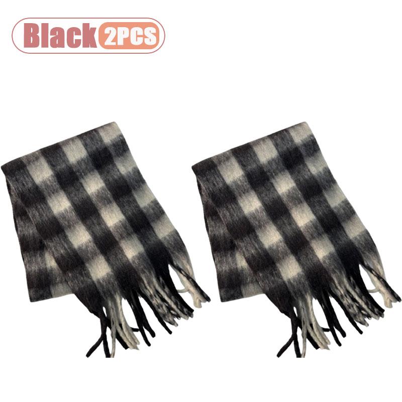 1-4pcs Thickened Plaid Scarf for Women Soft Warm Winter Windproof Wrap for Daily Outdoor Activities Versatile Fashion Accessory