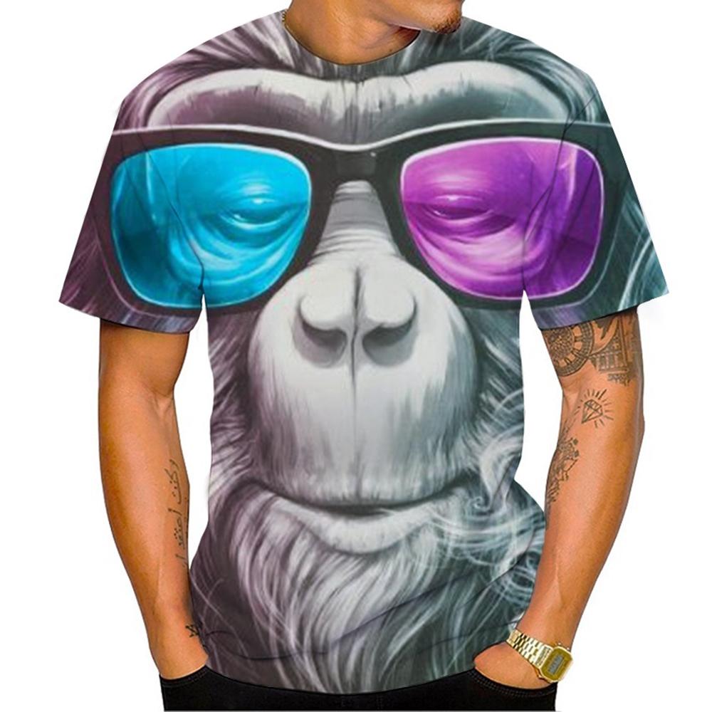 Sommer Heißverkauf Lustig Hübsch Gorilla 3D-Druckmuster Lässig Persönlichkeit Trendig Cool T-Shirt