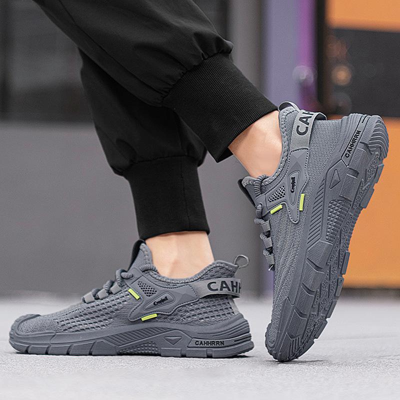 2025 New Men's Shoes Summer Breathable Fashion Mesh Fly-woven Men's Casual Lightweight Soft-soled Sports Trendy Shoes