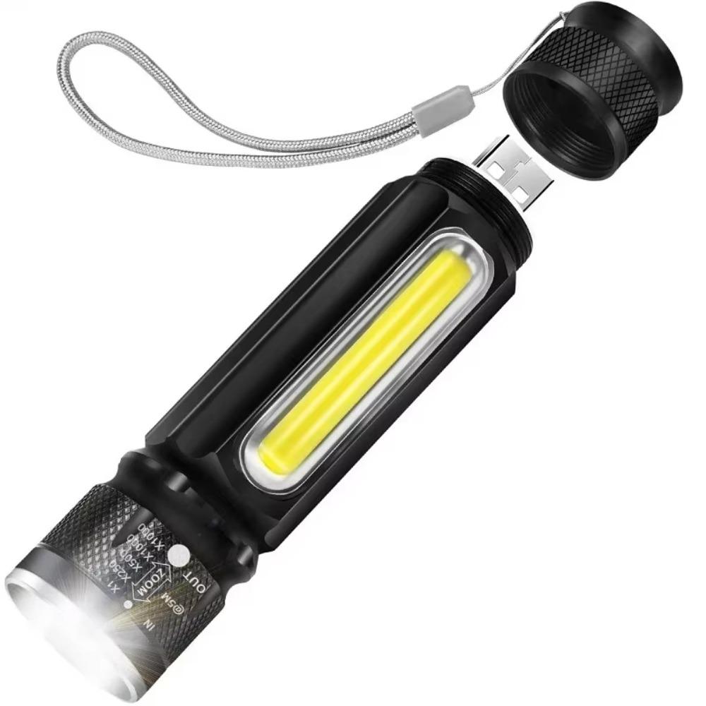 Magnet Bottom Portable LED Flashlight Red Light Handheld Mini Camping Lamp Long Lasting Side Light Emergency Lighting Home