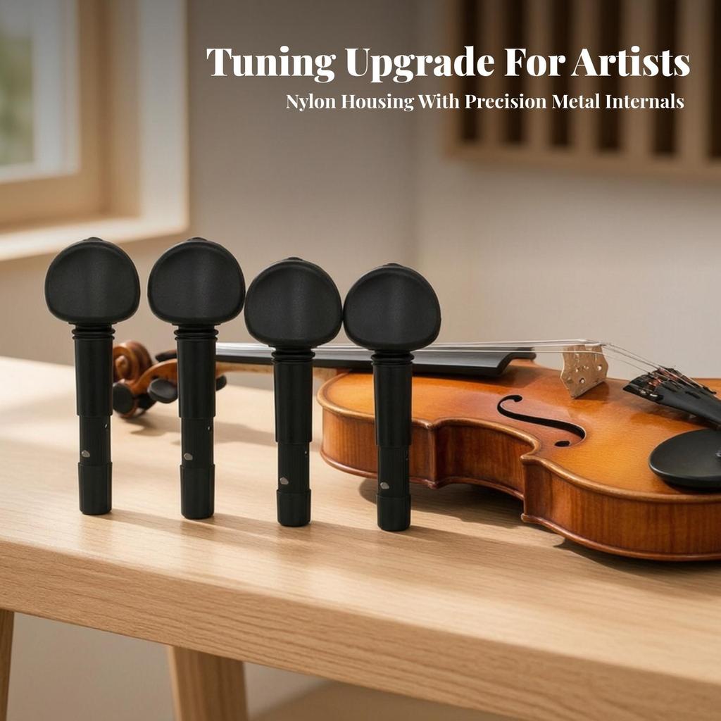 4 Pieces Geared Violin Pegs Stable Tuning Incremental for Violinists