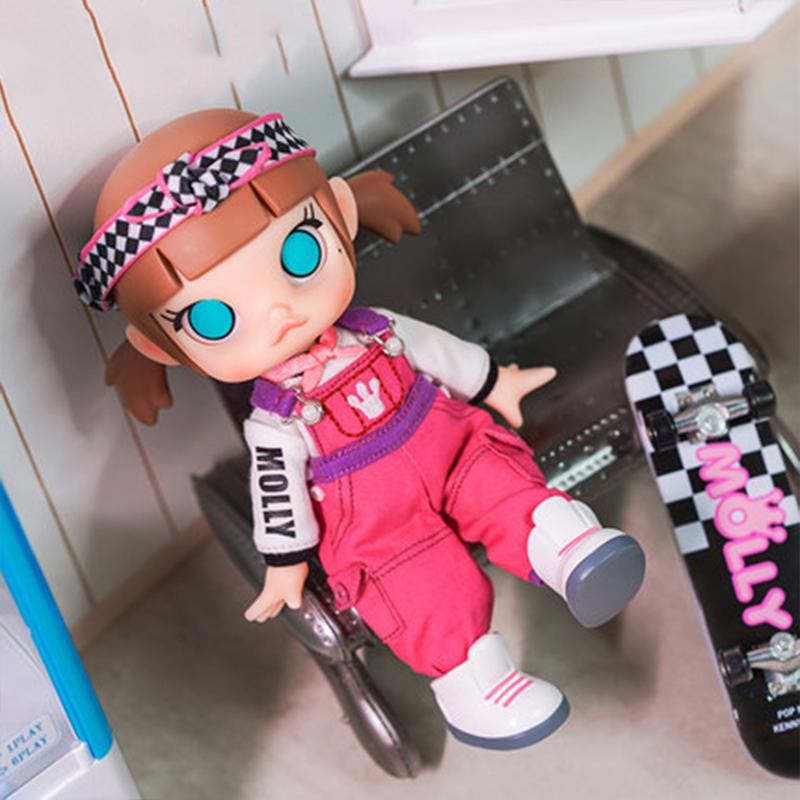 New POP MART MOLLY &Blythe Gliding 2 Pack Set 14cm+15cm Ball Jointed Dolls MOLLY&BLYTHE