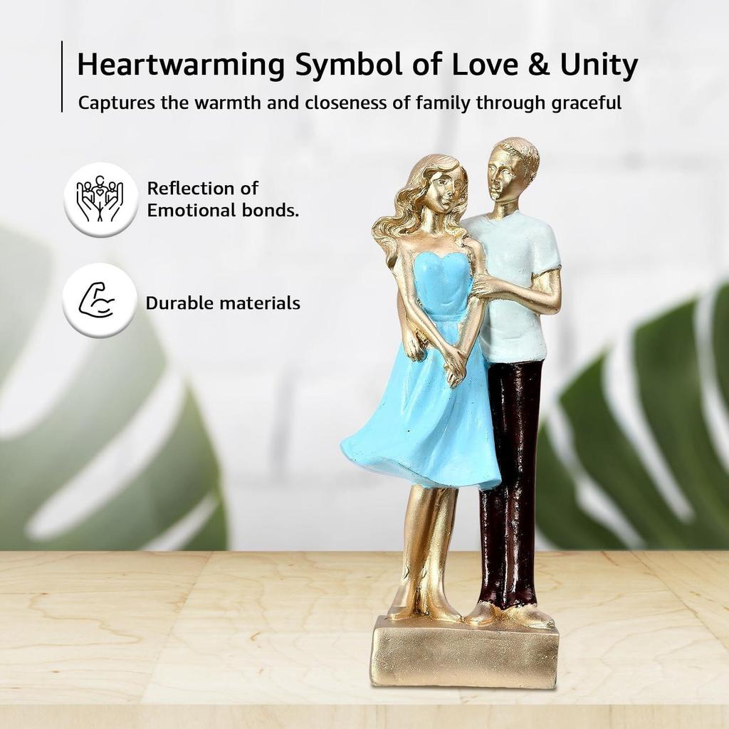 Romantic Embrace Couple Figurine | A Heartfelt Symbol of Love & Devotion | A Beautiful Addition To Any Space – Pack of 1, Multicolor