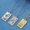 LIKGREAT Tarot Card Necklace Major Arcana Tarots Stainless Steel Necklaces Divination Jewelry Birthday Gift for Women Men