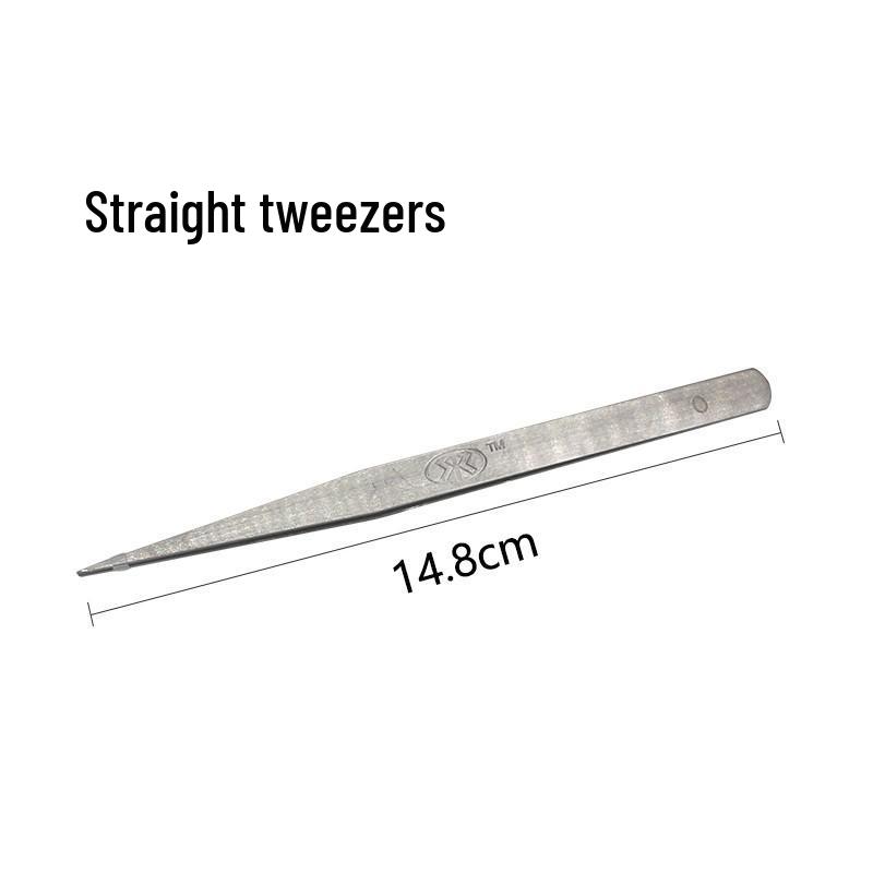 High-quality Thickened Stainless Steel Tweezers: Straight & Bent Tips, Sewing Clips, Needle & Thread Threading Tools