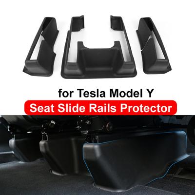 For Tesla Model Y 2023 Front Seat Slide Rail Corner Protector Cover TPE Anti-kick Full Protective Guard Pad Interior Accessories