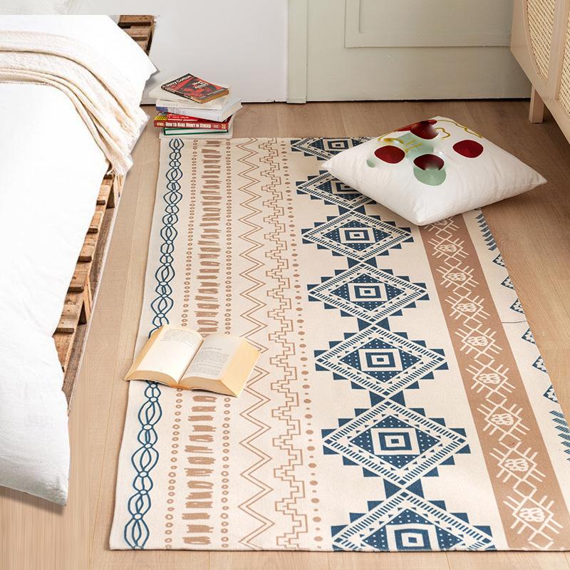 Modern Minimalist and Fresh Cotton and Linen Sofa Mat, Multifunctional Bedroom Bedside Carpet, Living Room Sofa, Coffee Table, and Floor Mat