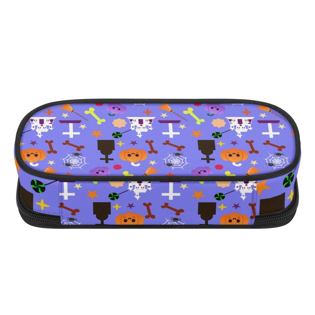 Stationery Pencil Case 300D Polyester Large Capacity Zipper Closure with Mesh Pocket Removable Divider and Pen Slots for Students
