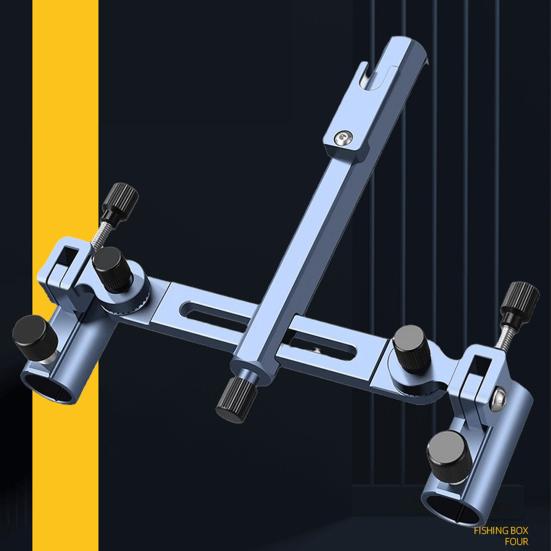 Dvojitý držák rybářského prutu Nastavitelný o 360 stupňů Hliníková slitina hořčíku Vysoce výkonný stojan na rybářské pruty Venkovní příslušenství pro rybaření