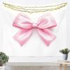 Chinoiserie Bow Tapestry Blue And White Floral Wall Art Pink Bow Wall Hanging Blanket For Living Room Bedroom Modern Aesthetics