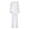 Nuovo jumpsuit a maniche lunghe con temperamento, inserti in rete, perline, sottile, da banchetto, taglia grande