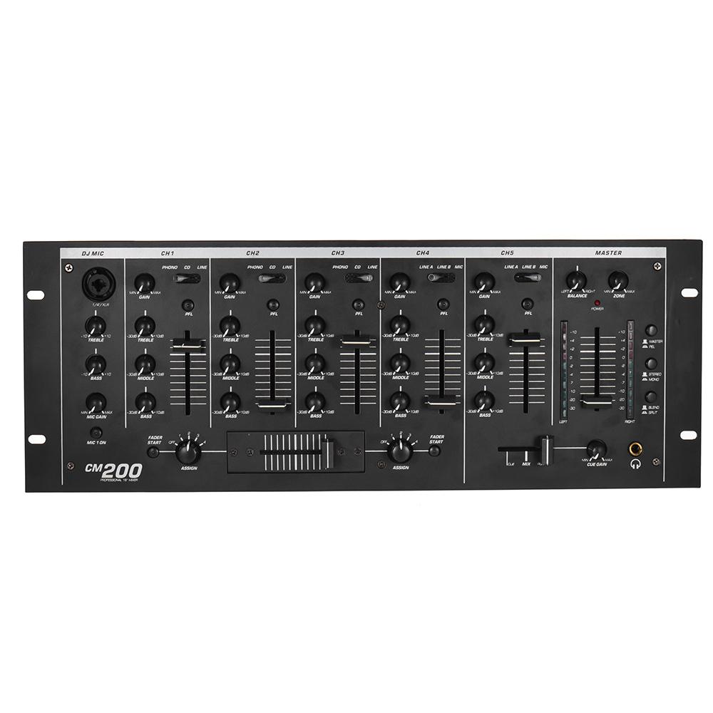 Professional 5-Channel DJ Rack Mount Stereo Mixer Mixing Console