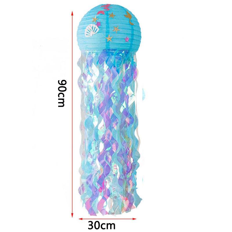 Blue Ocean Sky Tassel Ribbon Flag - Western Summer Theme Crepe Decoration