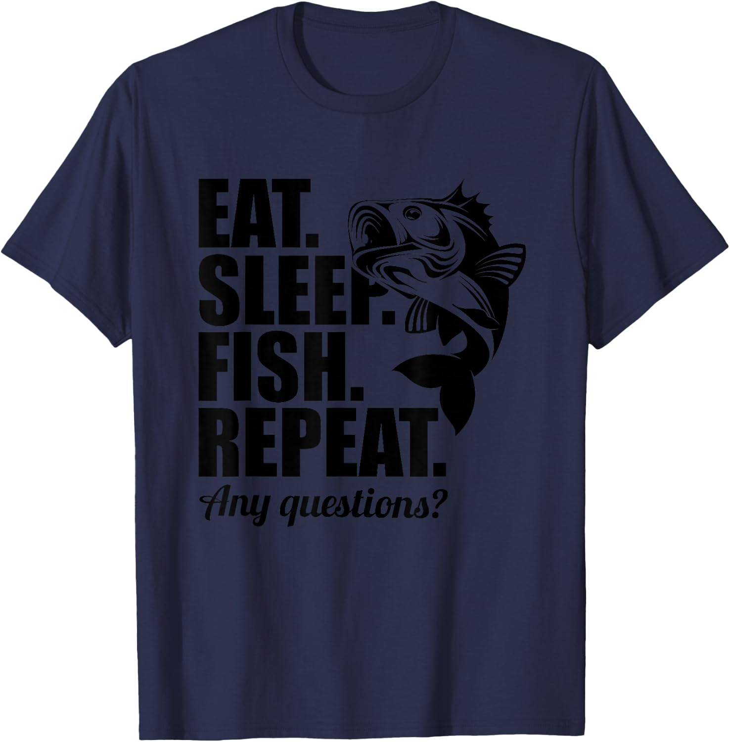 Eat Sleep Fish Repeat Funny Angel Gift Fun T-Shirt Unisex T-Shirt M