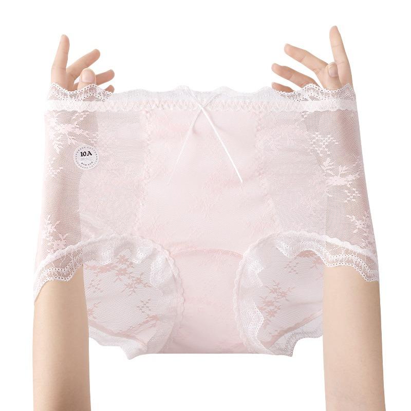 Pure Desire Kalhotky s vysokým pasem nadměrné velikosti Romantická krajka Prodloužený klín Trojúhelníkové dámské kalhotky