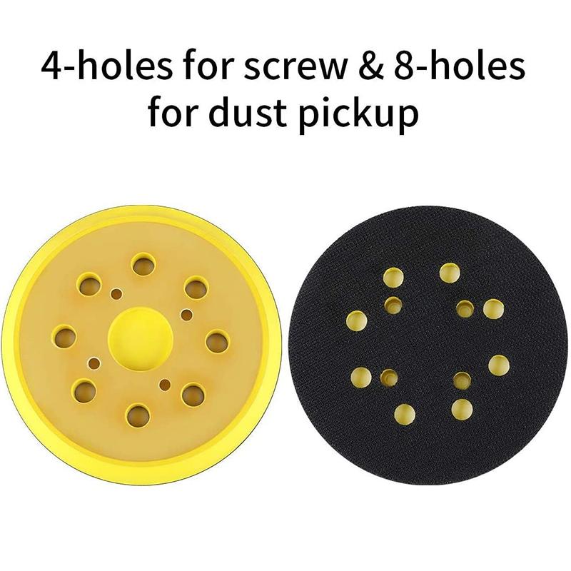 5 Inch 8 Holes Grinder Sandpaper Tray For Disc Grinder Backing Pad Hook And Loop 125Mm Pneumatic Polishing Machine