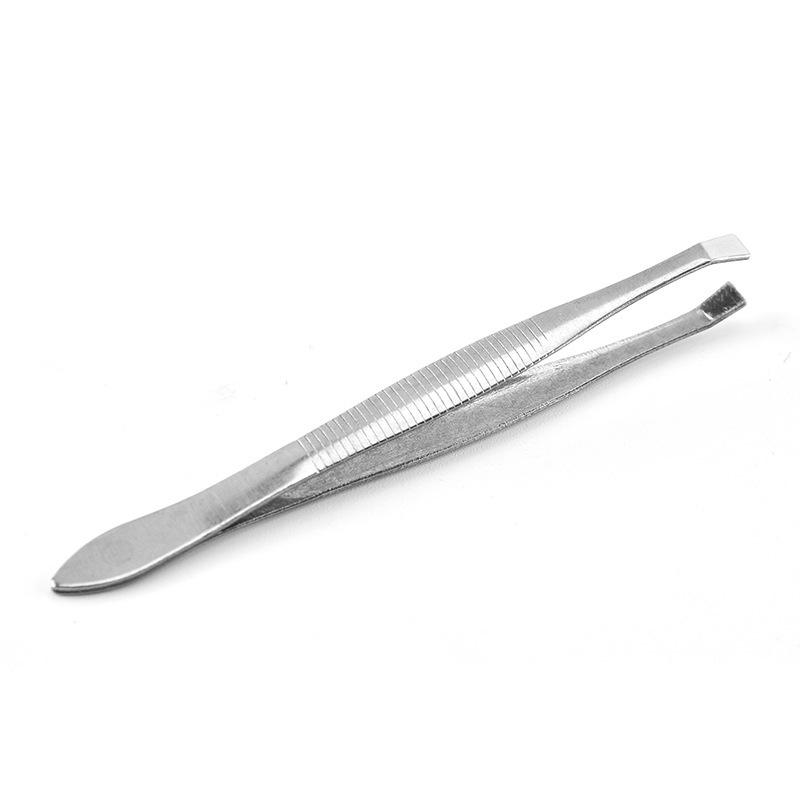 Stainless Steel Eyebrow Tweezers Set - Straight Tip