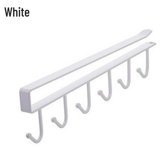 Wall-Mounted Kitchen Cabinet Storage Rack with No-Drill Hooks