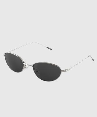 Tuditeo Acm Vintage Slim Metal Sunglasses Nylon Tinted Lenses C2 Silver Black