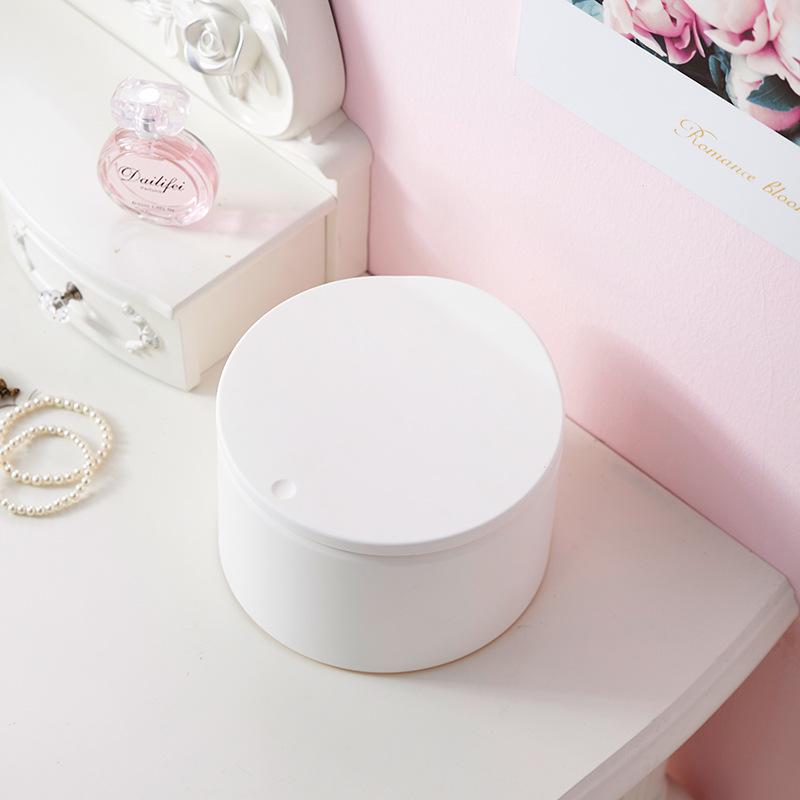 Nordic Mini Desktop Trash Can with Lid - Cute Press-Type Waste Basket for Dining, Bedside, or Coffee Table