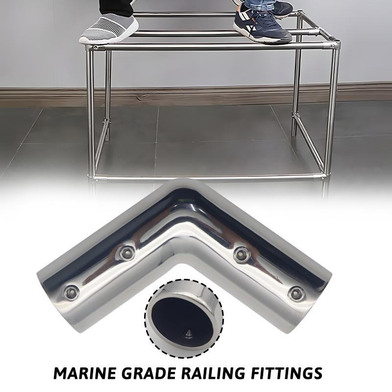 2-Way Pipe Fitting Elbow Marine 110/120/140 Degree Boat Hand Rail Fitting Elbow Pipe Connector 22/25mm with L Shape Hex Key
