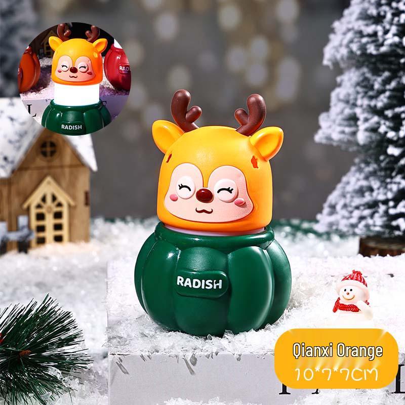 Cartoon Reindeer Night Light: Luminous Christmas Ornament & Student Gift