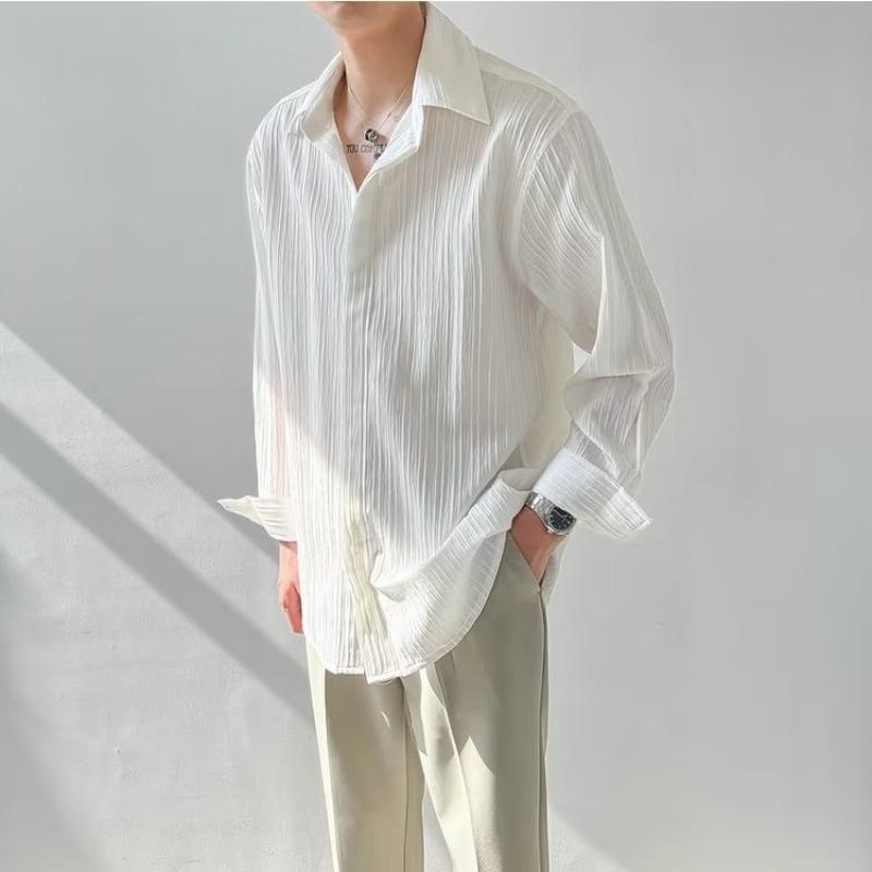 Spring and Autumn New Men's Long-sleeved Loose All-match Casual Shirt