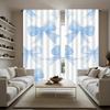 2 Pieces Blue Butterfly Pattern Curtains   Polyester Fabric   Machine Washable   Suitable for Bedroom Living Room Decoration