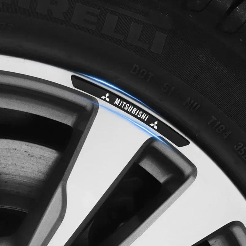 Car Wheel Side Rims Emblem Stickers for Mitsubishi Lancer ASX L200 Colt Pajero Outlander Mirage Eclipse Exterior Decoration QC3