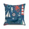 Watercolor Maritime-themed Logo Digital Printing Short Plush Pillow Covers for Car Sofa Office Cushion Cover Home Goods