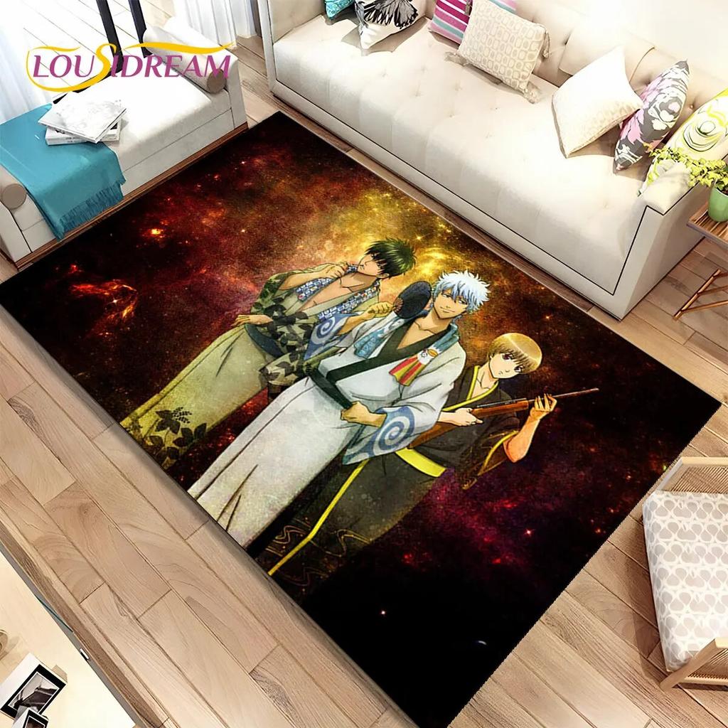 3D Gintoki Kagura Gintama Anime Area Rug,Carpet Rug for Living Room Bedroom Sofa Doormat Decoration, Kid Play Non-slip Floor Mat