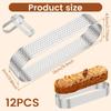 12 Stück Ovale Muffin Tarte Ringe Edelstahl Poröser Tarte Ring Perforierte Kuchen Mousse Form Keks Ausstecher Gebäck Quiche Form Werkzeug